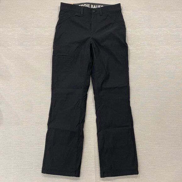 Eddie Bauer Fleece Lined Tech Pants Mens 30 x 32 Black Water Repellent Insulated - Picture 2 of 12